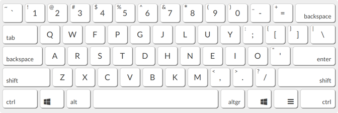 A digital represantation of the Colemak keyboard layout.